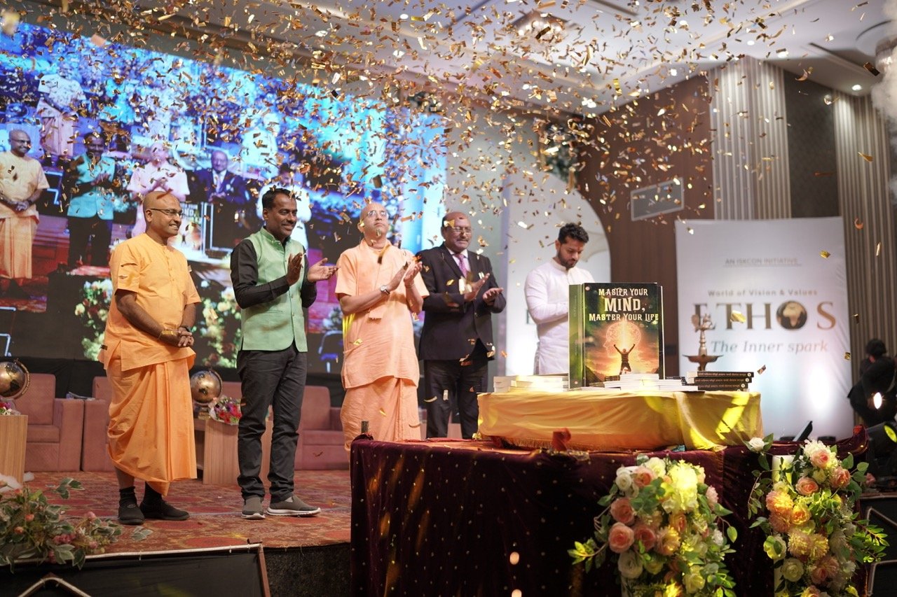 Book launch ceremony at ISKCON Latur